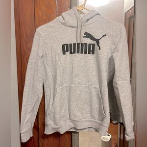 Puma Heather Grey Logo Hoodie XS